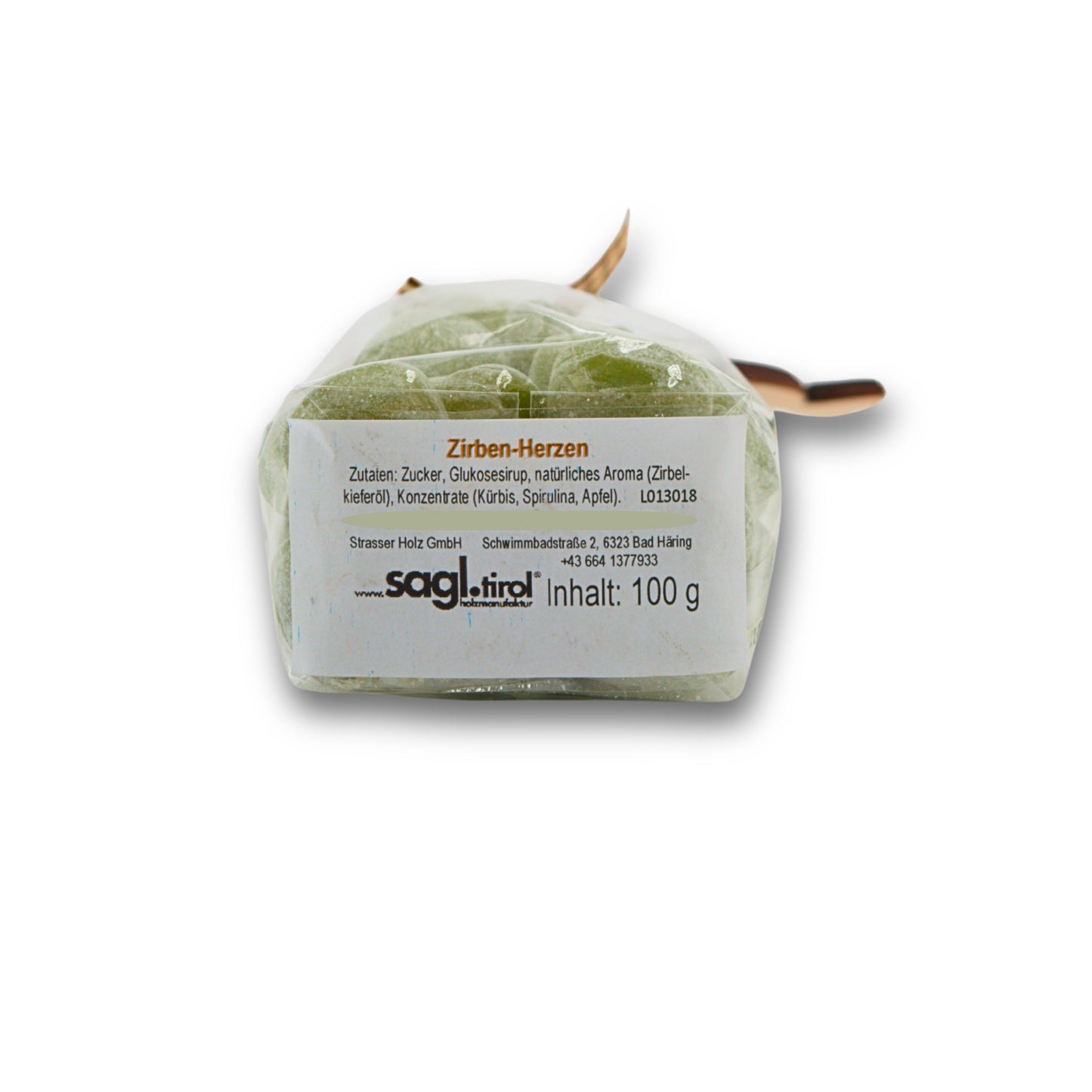 Zirben Zuckerl in Herzform