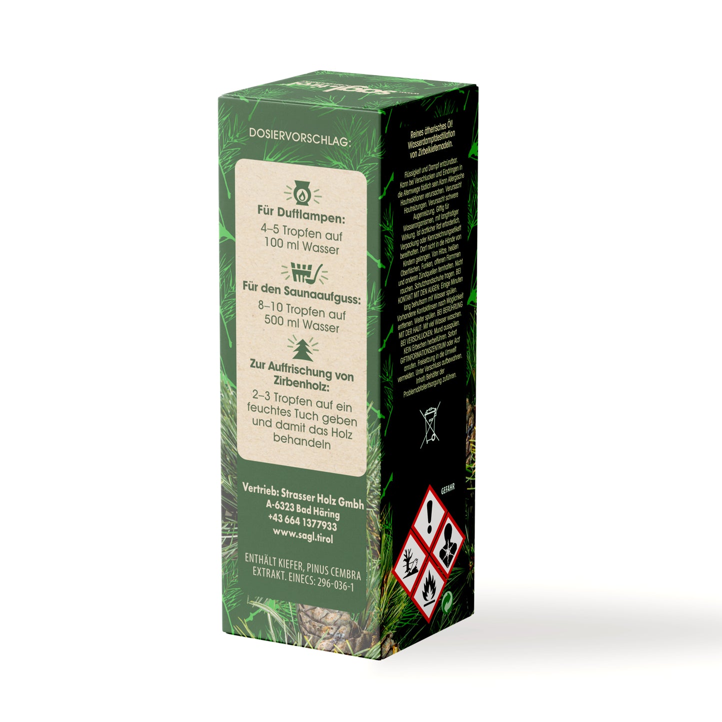 Zirbenspäne 1er Pack 7 Liter + 10ml Zirben Öl