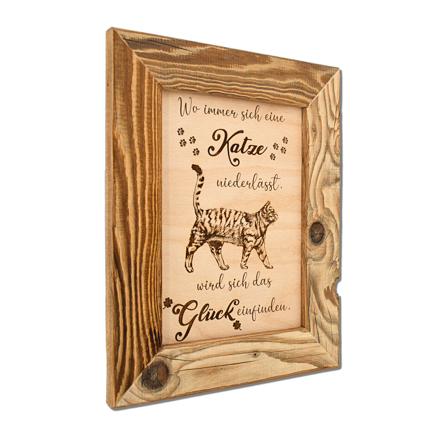 Altholz Wandbild Wo immer sich eine Katze