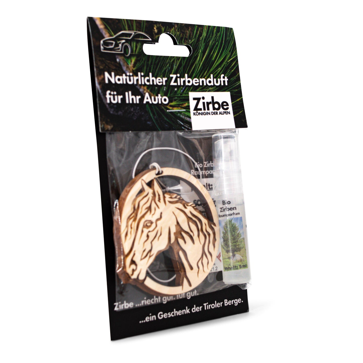 Natürlicher Autoduft aus Zirbe Pferd