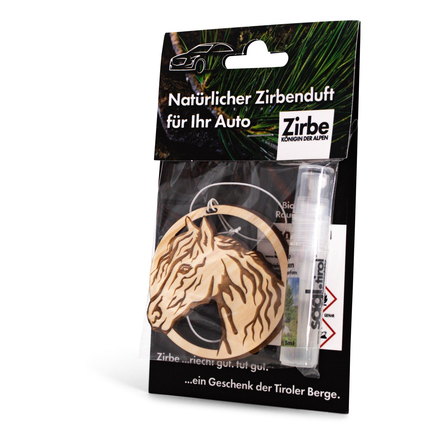Natürlicher Autoduft aus Zirbe Pferd