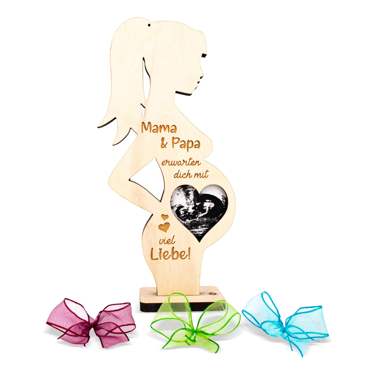 Schwangere Frau aus Zirbe Mama & Papa