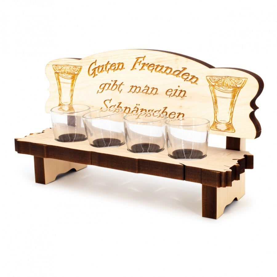 4er Zirben Schnapsbank Guten Freunden