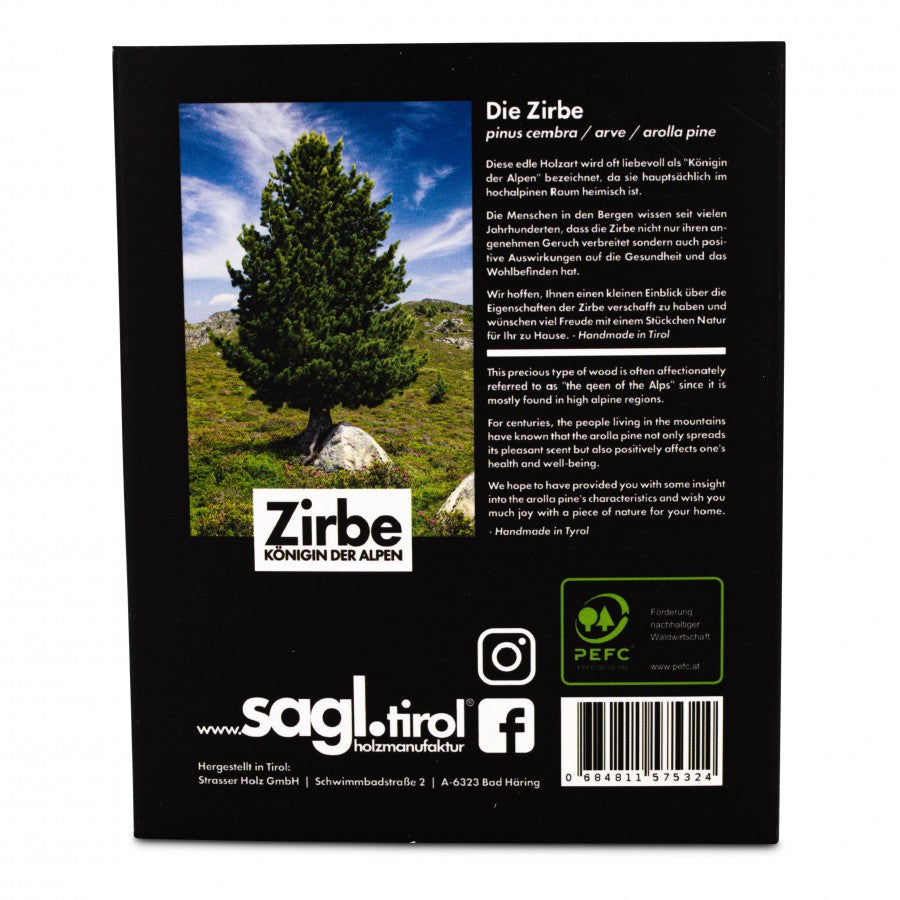 Zirbenherz Mini Lebe Liebe Lache