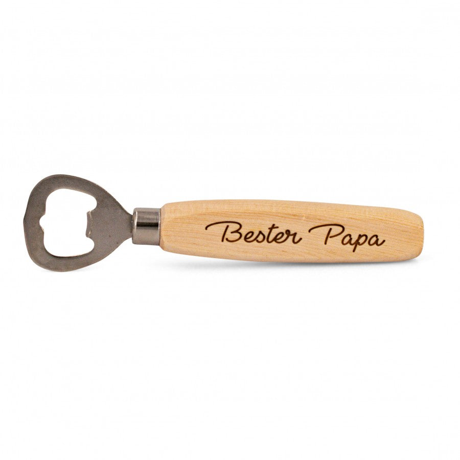 Flaschenöffner aus Zirbe Bester Papa