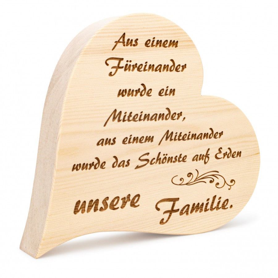 Zirbenherz Familie füreinander