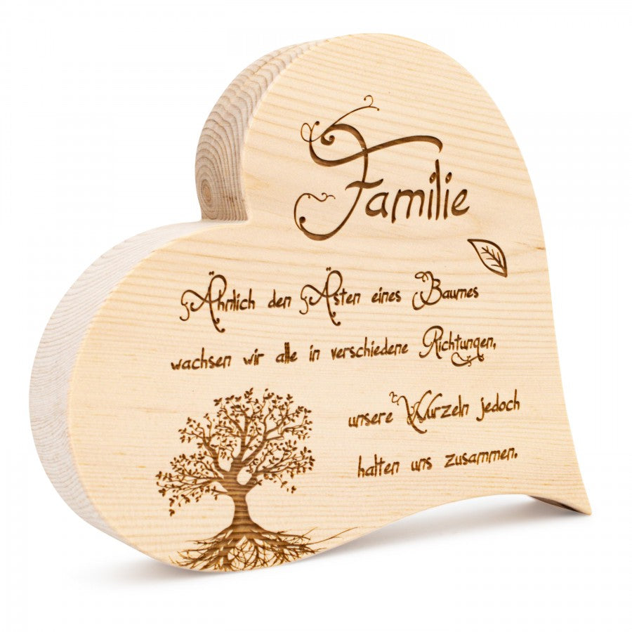 Zirbenherz Familie mit Baum