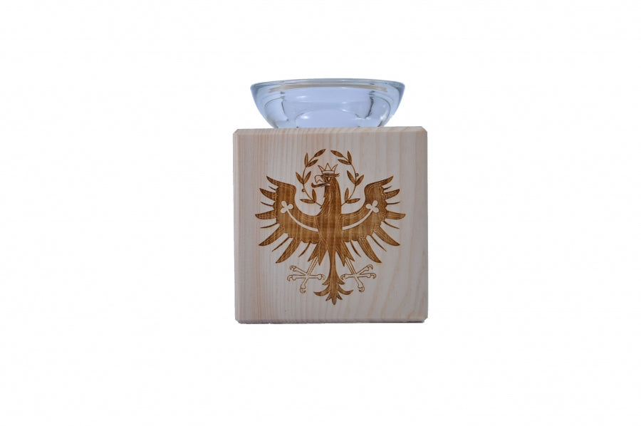 Teelichthalter aus Zirbenholz Dem Land Tirol