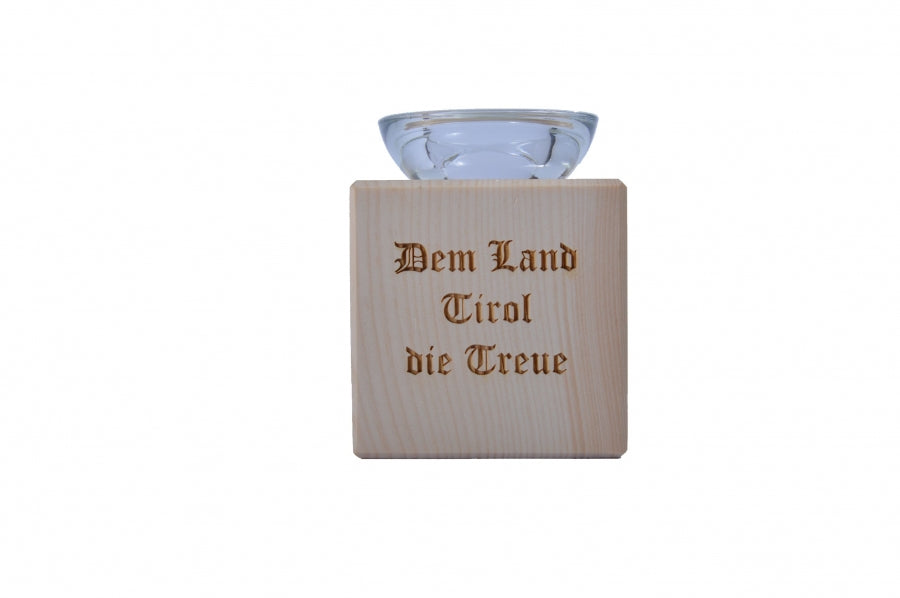 Teelichthalter aus Zirbenholz Dem Land Tirol