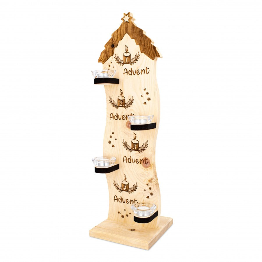 Adventaufsteller aus Zirbenholz