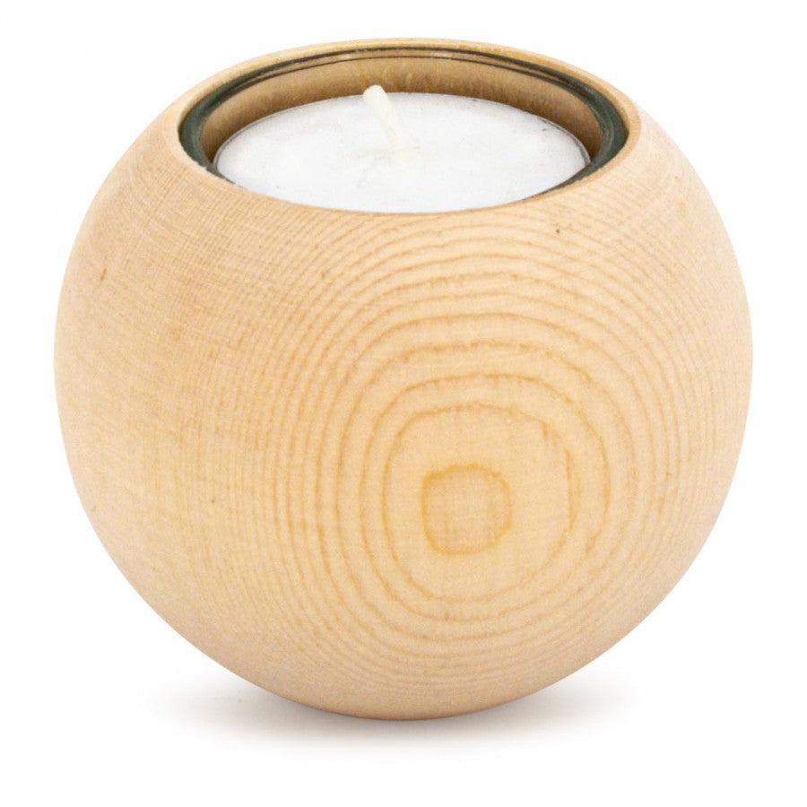 Teelichthalter aus Zirbenholz Hufeisen