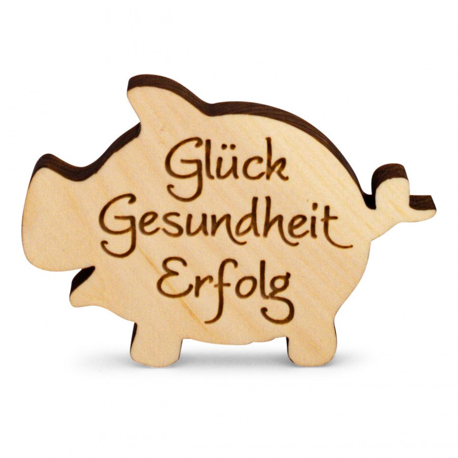 Glücksbringer aus Zirbe Schwein Glück