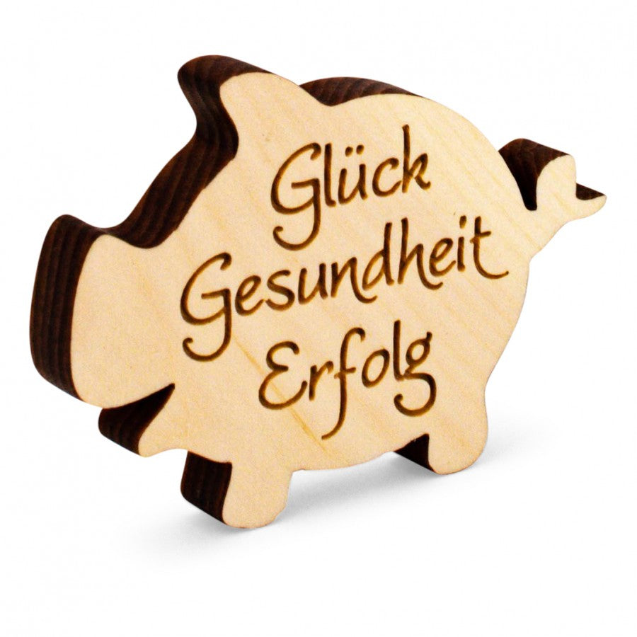 Glücksbringer aus Zirbe Schwein Glück