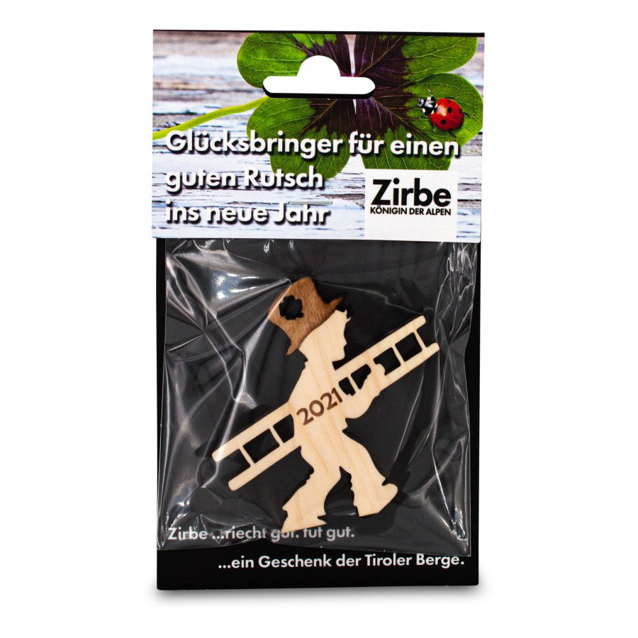 Glücksbringer aus Zirbe Kaminkehrer