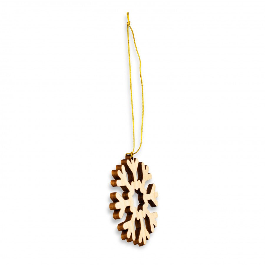 Christbaumschmuck aus Zirbe Schneeflocke
