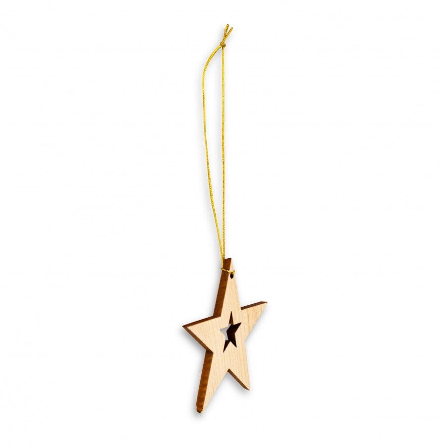 Christbaumschmuck aus Zirbe Stern