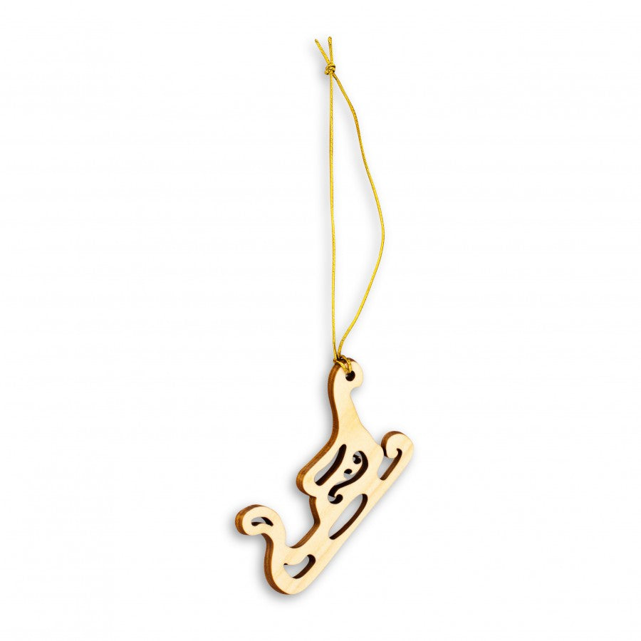 Christbaumschmuck aus Zirbe Schlitten