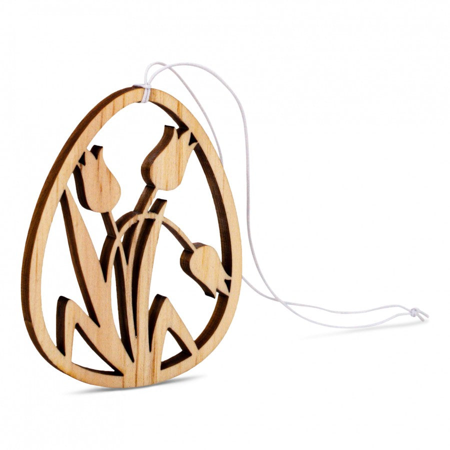 Osterschmuck aus Zirbe Tulpen
