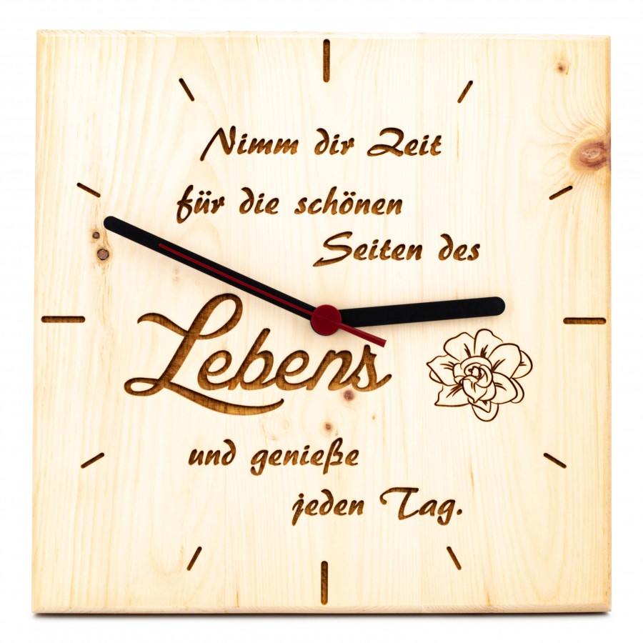 Zirben Wanduhr Nimm dir Zeit