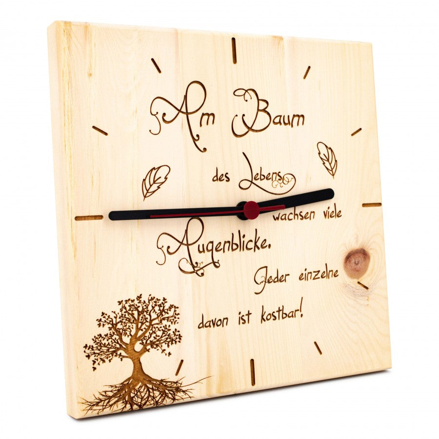 Zirben Wanduhr Am Baum des Lebens