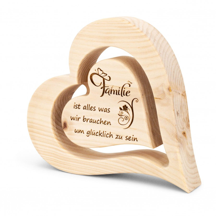 Zirbenherz 20cm Familie ist alles