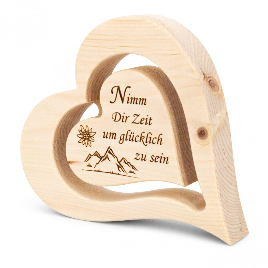 Zirbenherz 20cm Nimm dir Zeit