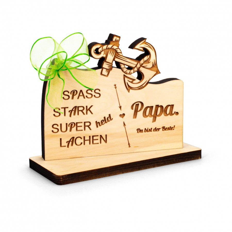 Zirbenaufsteller mit Anker Papa