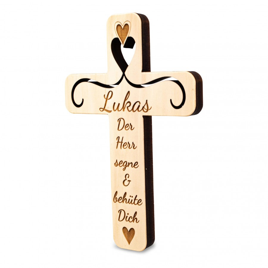 Zirbenkreuz Der Herr... Namensgravur