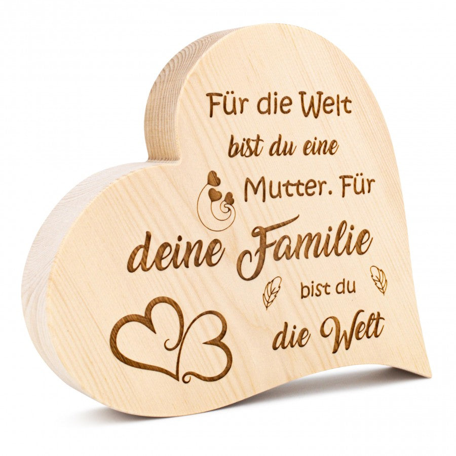 Zirbenherz Für die Welt bist du eine Mutter