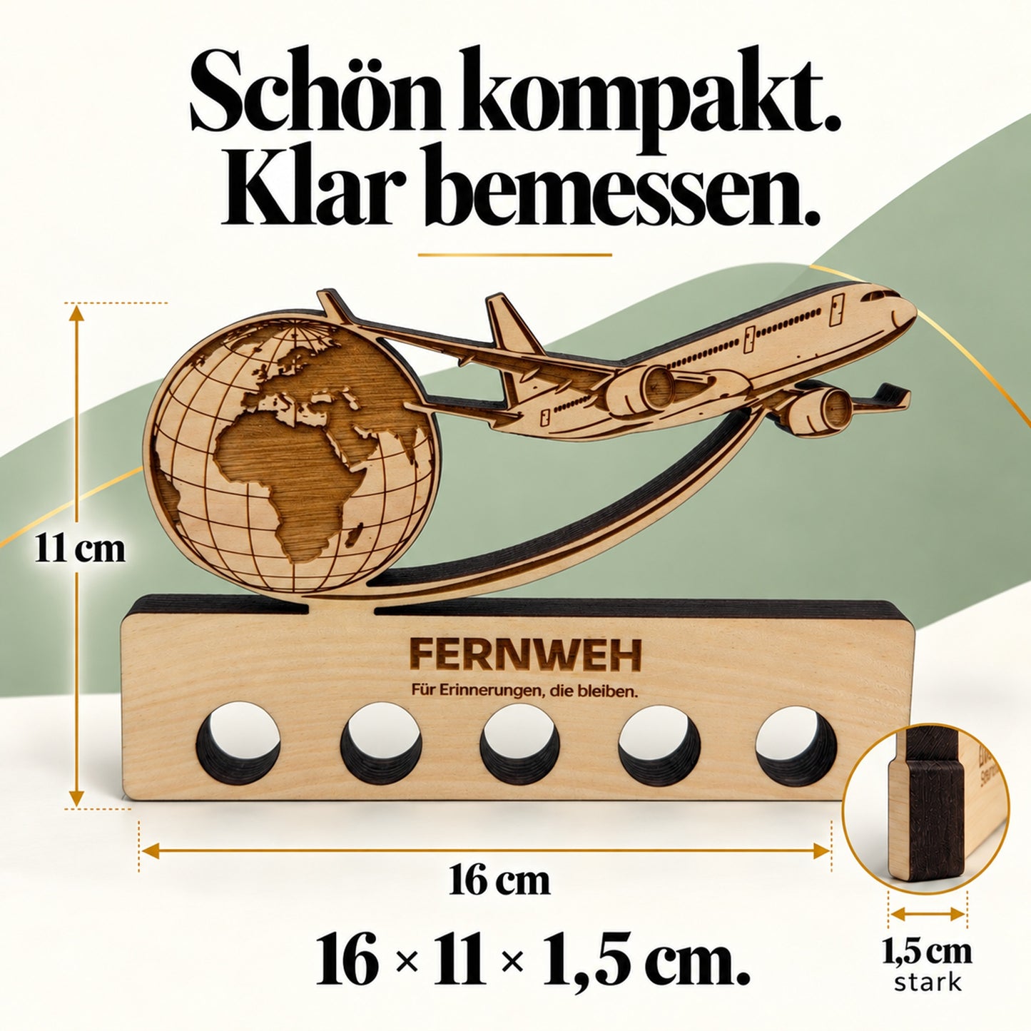 Fernweh – Geldgeschenk aus Zirbenholz