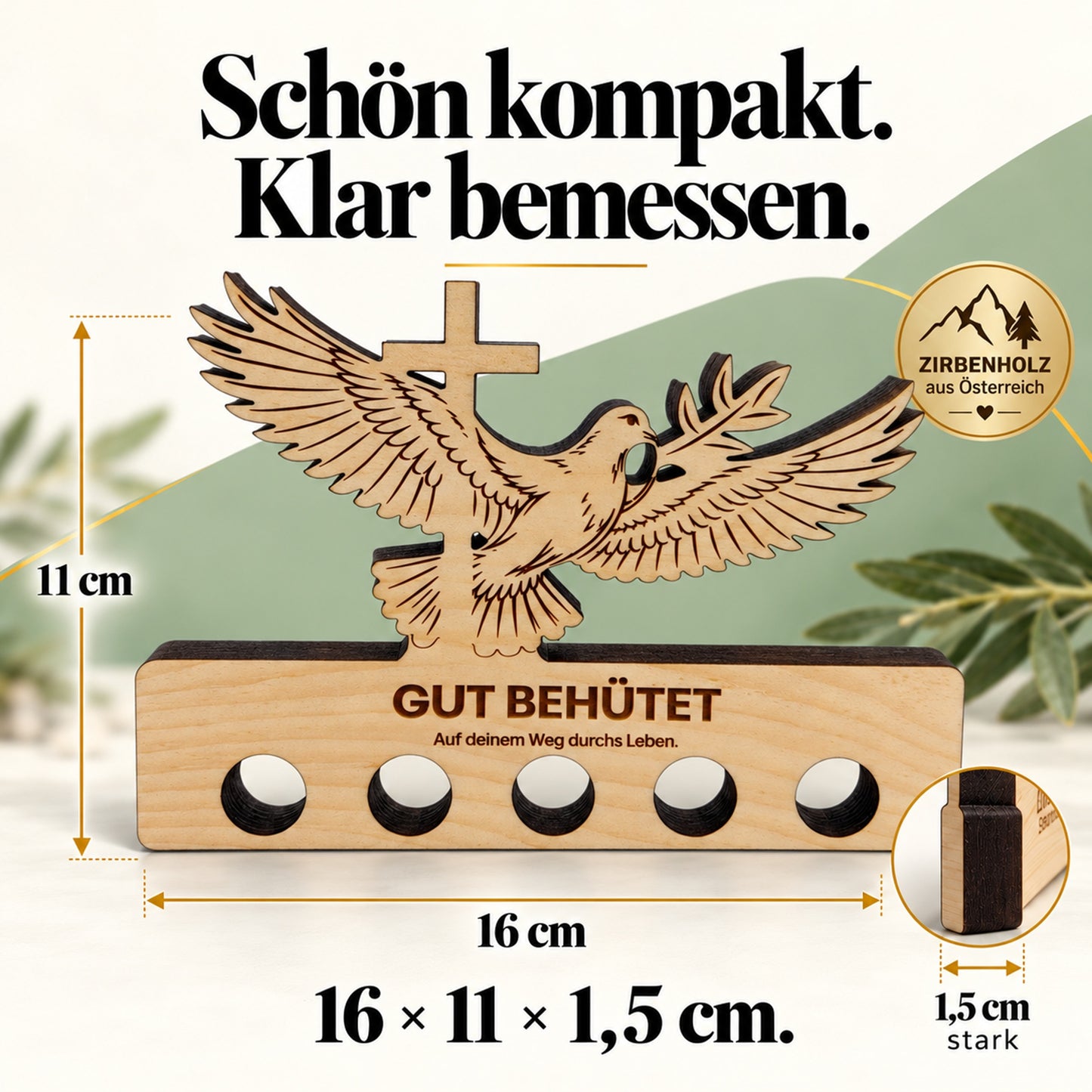Gut behütet – Geldgeschenk aus Zirbenholz