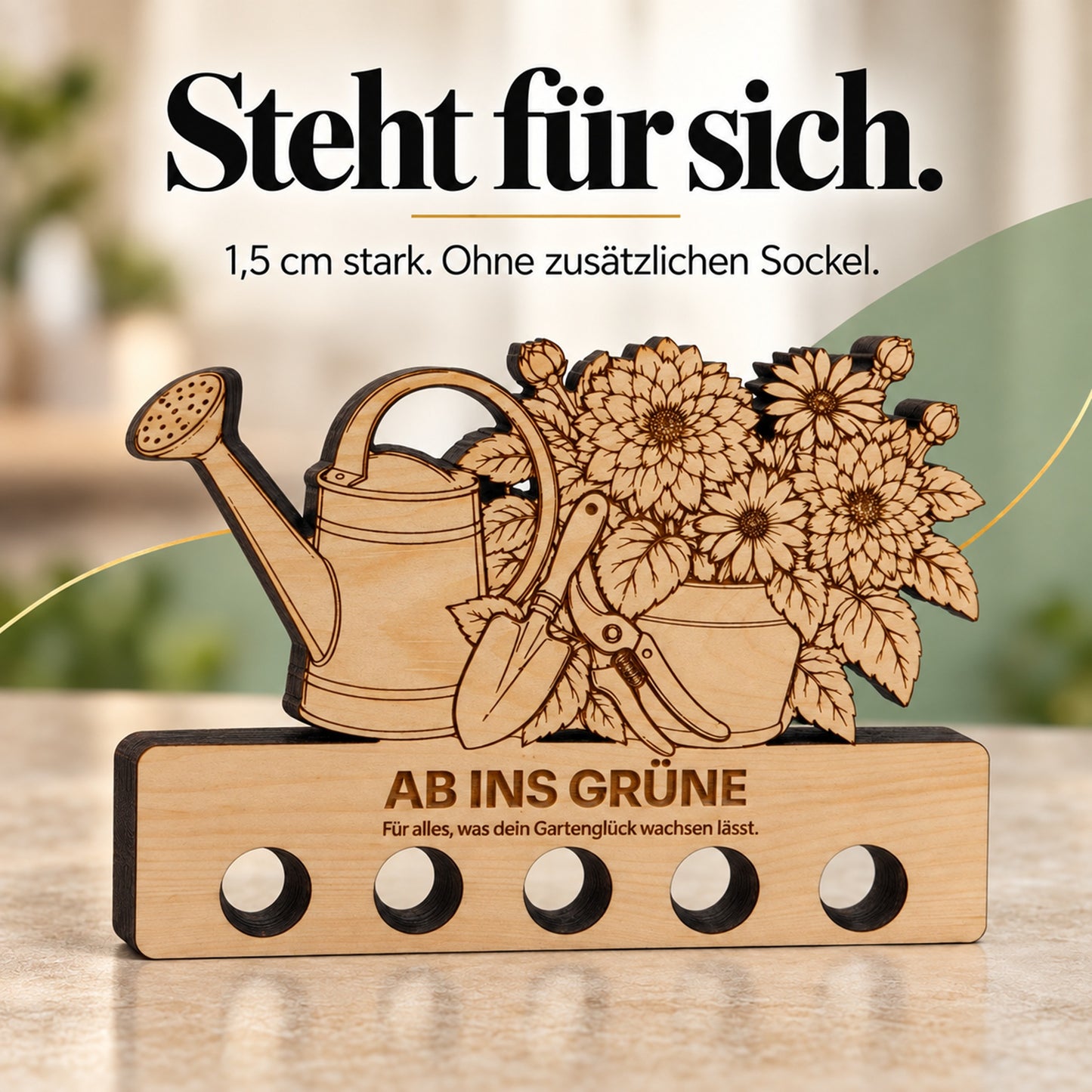 Ab ins Grüne – Geldgeschenk aus Zirbenholz