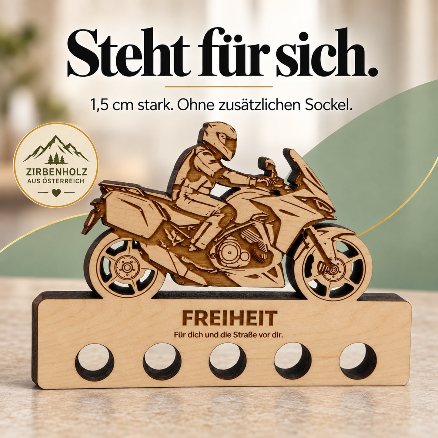 Freiheit – Geldgeschenk aus Zirbenholz