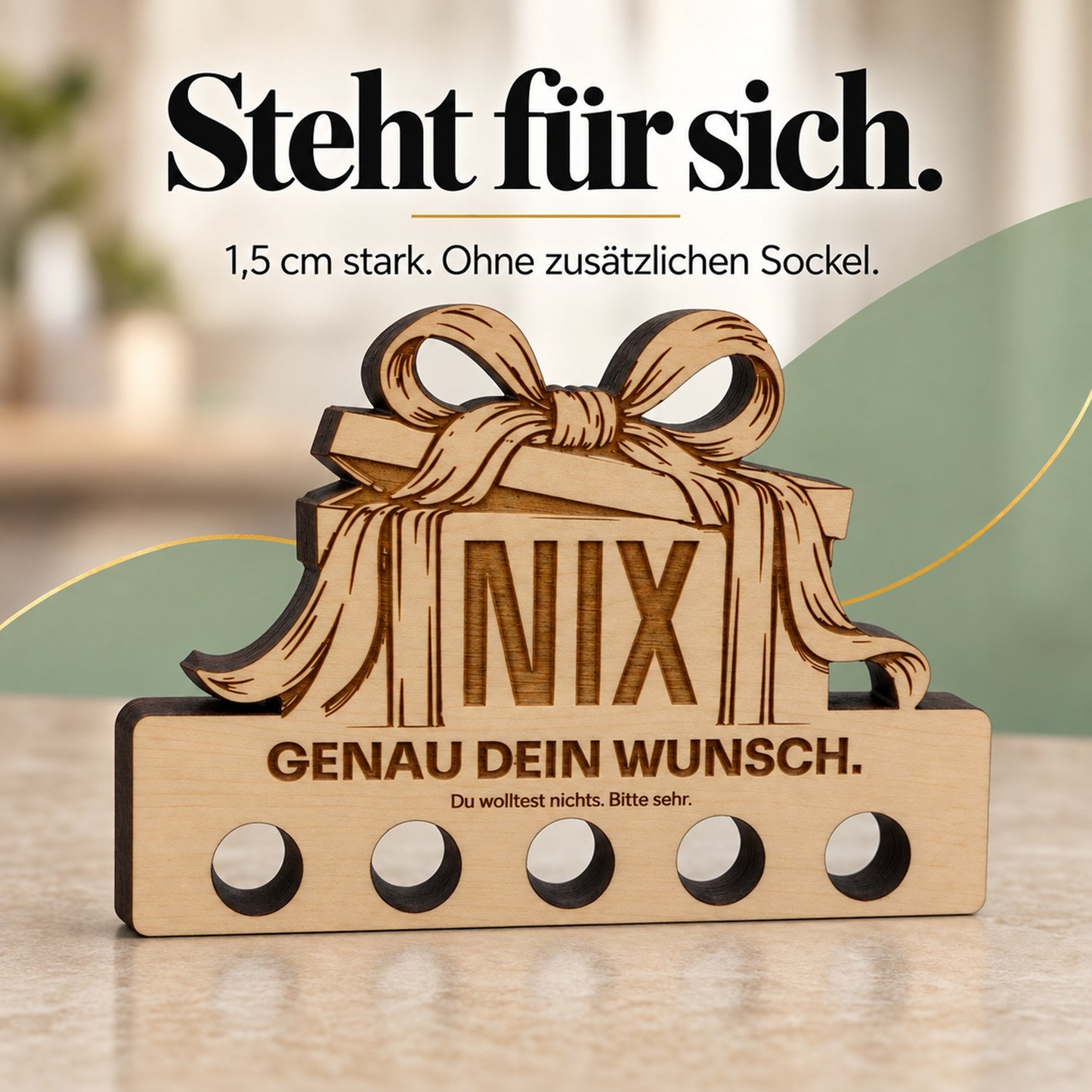 Genau dein Wunsch – Geldgeschenk aus Zirbenholz