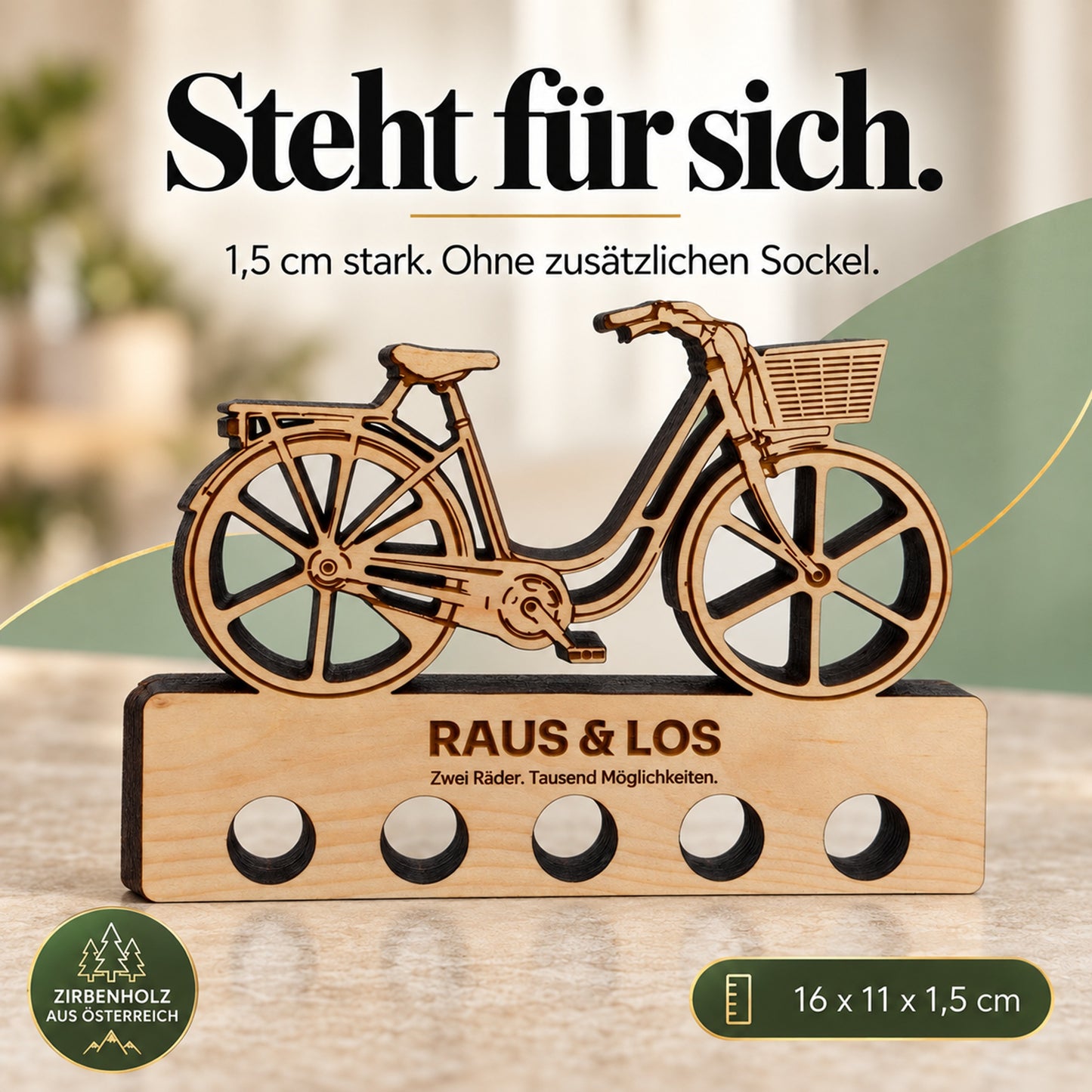 Raus und Los – Geldgeschenk aus Zirbenholz