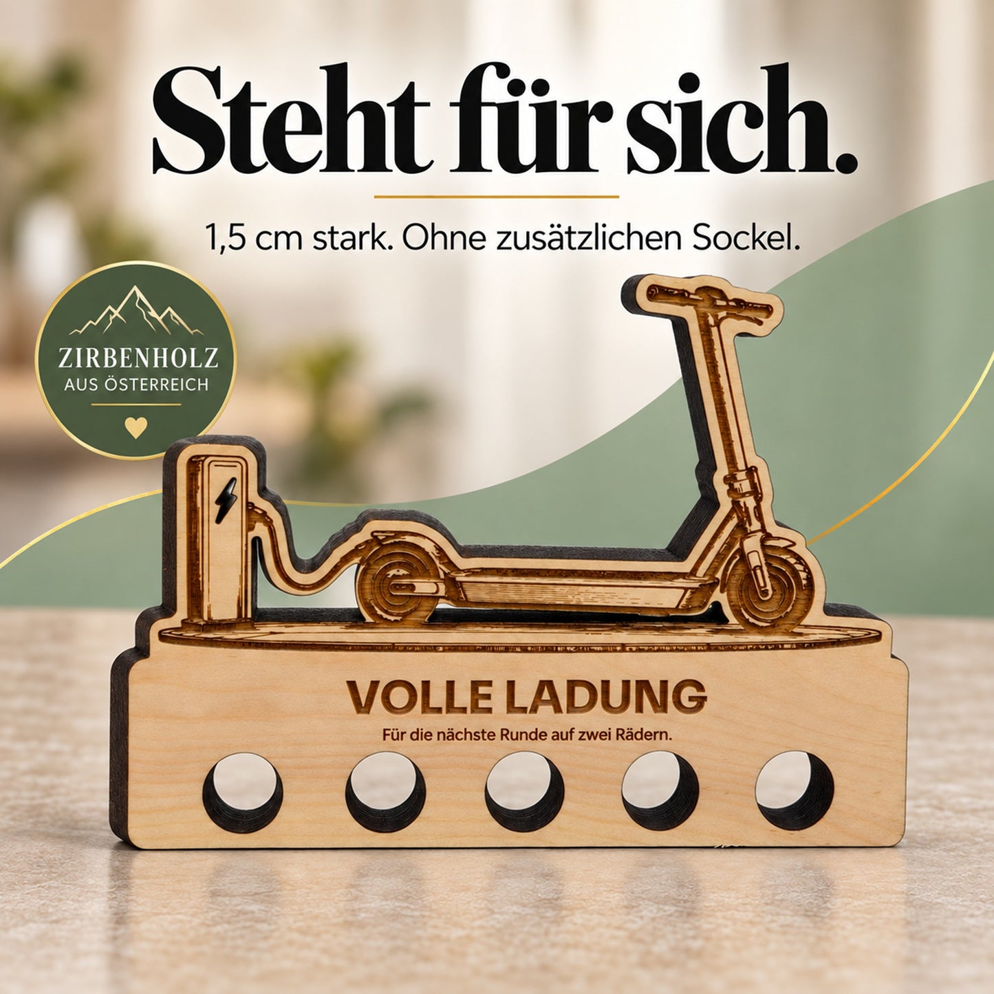Volle Ladung – Geldgeschenk aus Zirbenholz