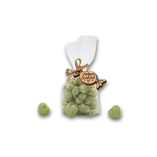 Zirben Zuckerl in Herzform