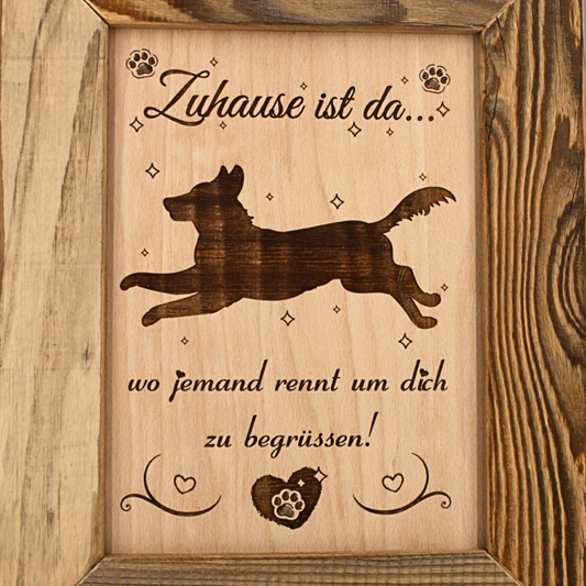 Altholz Wandbild Zuhause ist da...