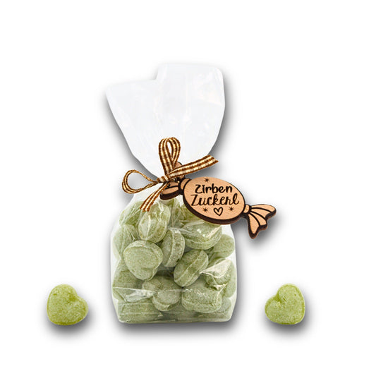 Zirben Zuckerl in Herzform