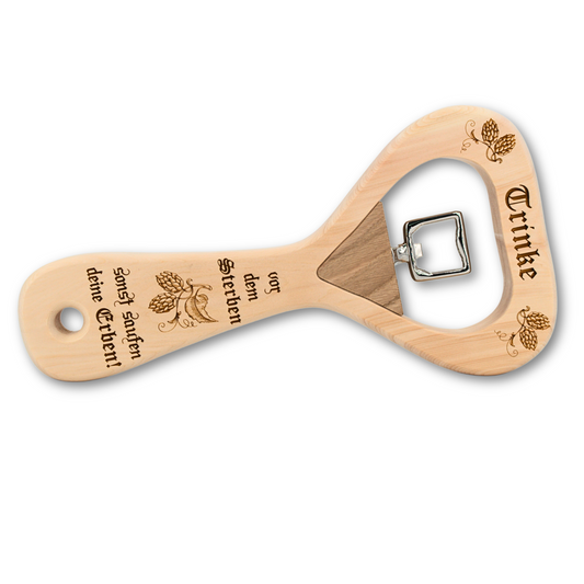 Flaschenöffner XXL aus Zirbe Trinke vor dem...