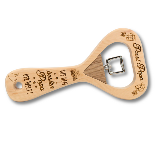 Flaschenöffner XXL aus Zirbe Papa