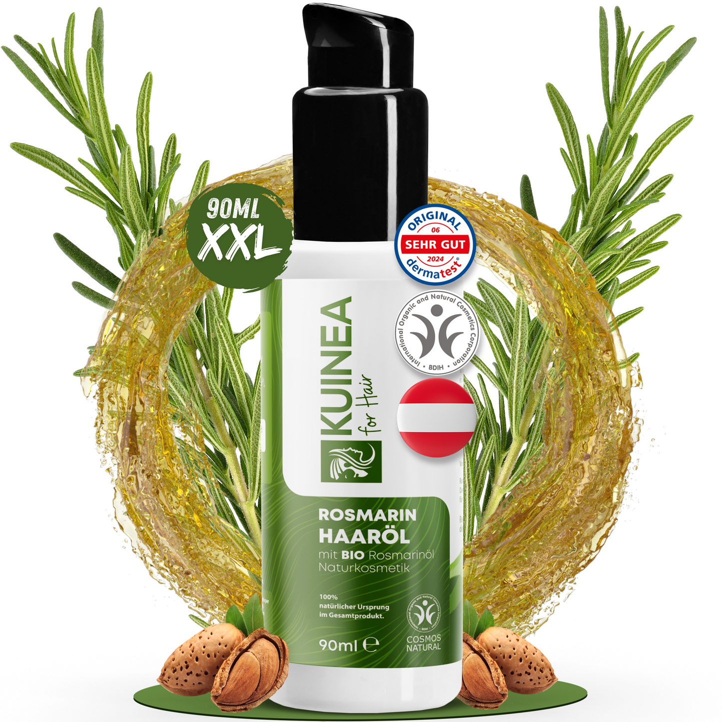 🎁 Bio Rosmarinöl für Haare 90 ml – 100% Naturrein & Dermatologisch Getestet – Parabenfrei, Alkoholfrei, Silikonfrei – Fördert Haarwachstum & Glanz – Rosemary Oil for Hair Growth (100% off)