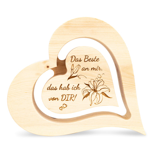 Zirbenherz 20cm Das Beste hab ich von dir
