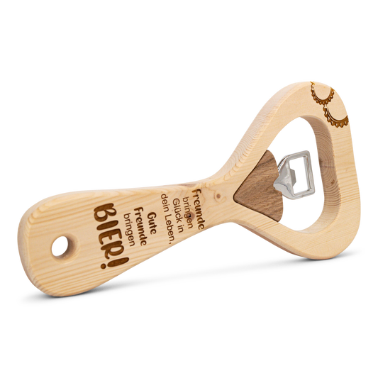 Flaschenöffner XXL aus Zirbe Freunde