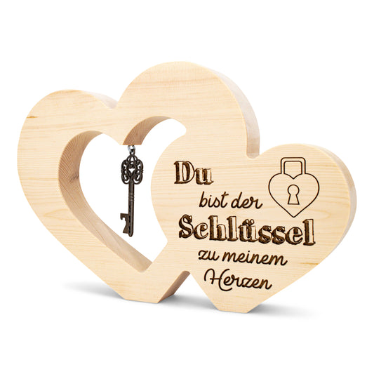 Zirbenherz mit Schlüssel Zu meinem Herzen