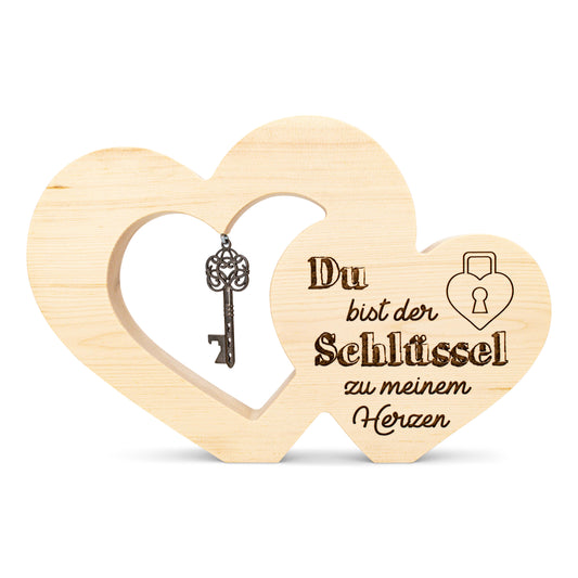 Zirbenherz mit Schlüssel Zu meinem Herzen