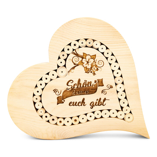 Zirbenherz Schön, dass es euch gibt mit Zirbenrollen 20cm