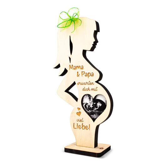 Schwangere Frau aus Zirbe Mama & Papa