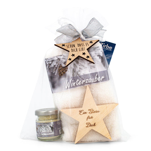 Geschenkset Winterzauber silber mit Zirbenstern
