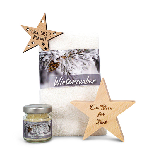 Geschenkset Winterzauber silber mit Zirbenstern